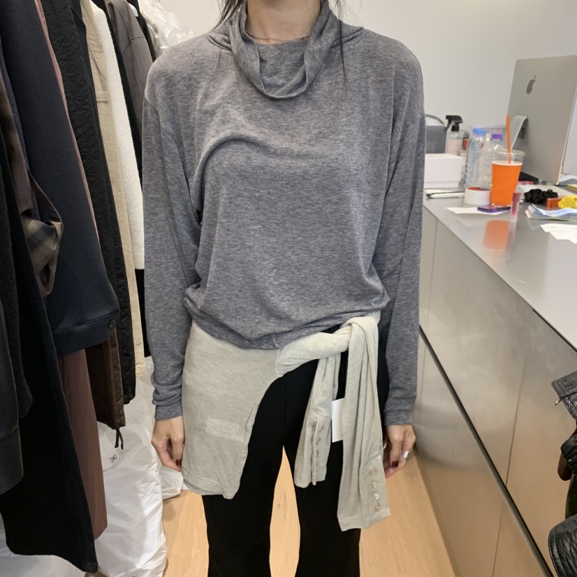 THERE韓國直郵女士新款休閑熱賣推薦時尚長袖T恤羊毛紐扣THERE長袖T恤圖色3