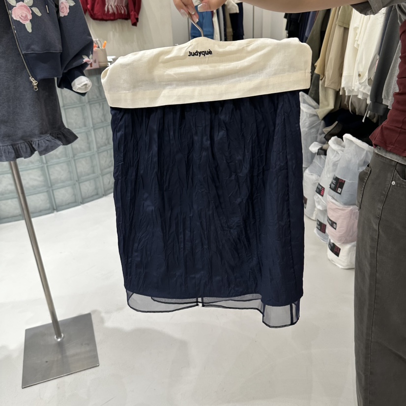 JUDYQUE韓國直郵女士新品真品人氣推薦休閑熱賣半身裙中短裙JUDYQUE半身裙/中短裙圖色1深藍色