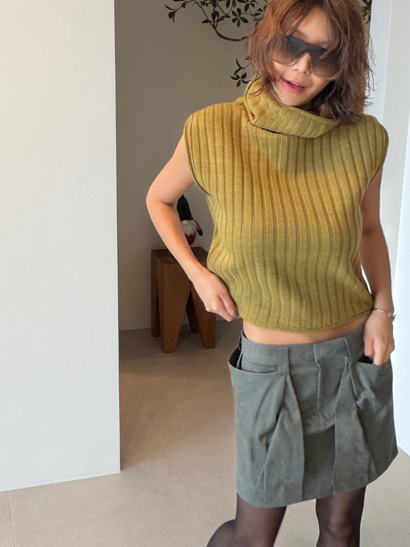 PARIS MATCH東大門實拍女裝新品人氣休閑熱賣吊帶背心高領PARIS MATCH吊帶/背心