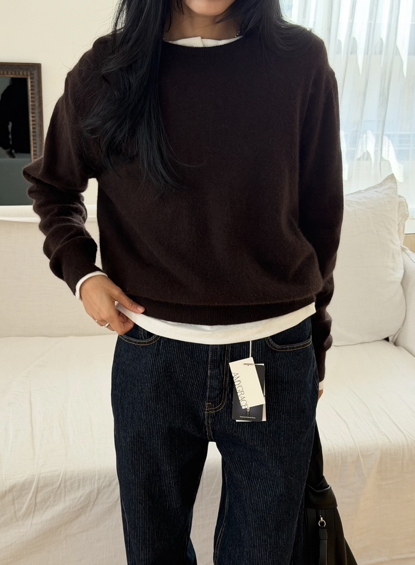 AMY GRACE-A東大門直郵女士新款推薦針織衫不含內搭浣熊AMY GRACE針織衫圖色3