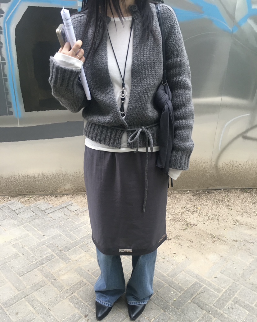 HEMP-P韓國直郵女士新品推薦休閑人氣熱賣時尚毛衣含繩腰帶hemp毛衣