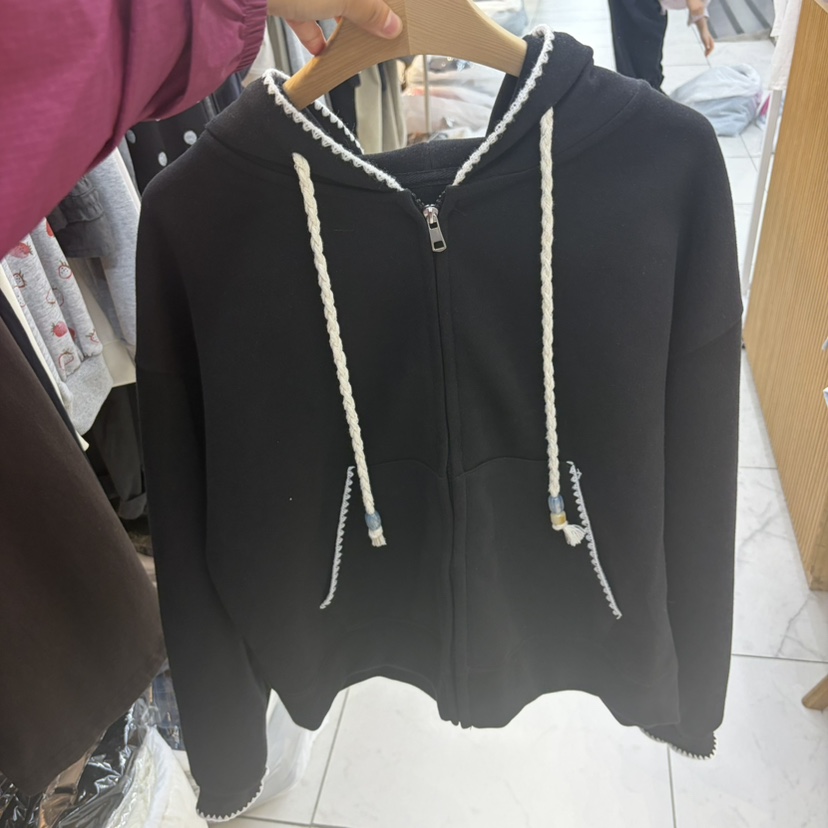 SIMPLE PARK/WMSTORY韓國代購女士新品休閑衛衣連帽衫刺繡WMSTORY/SIMPLE PARK衛衣圖色3黑