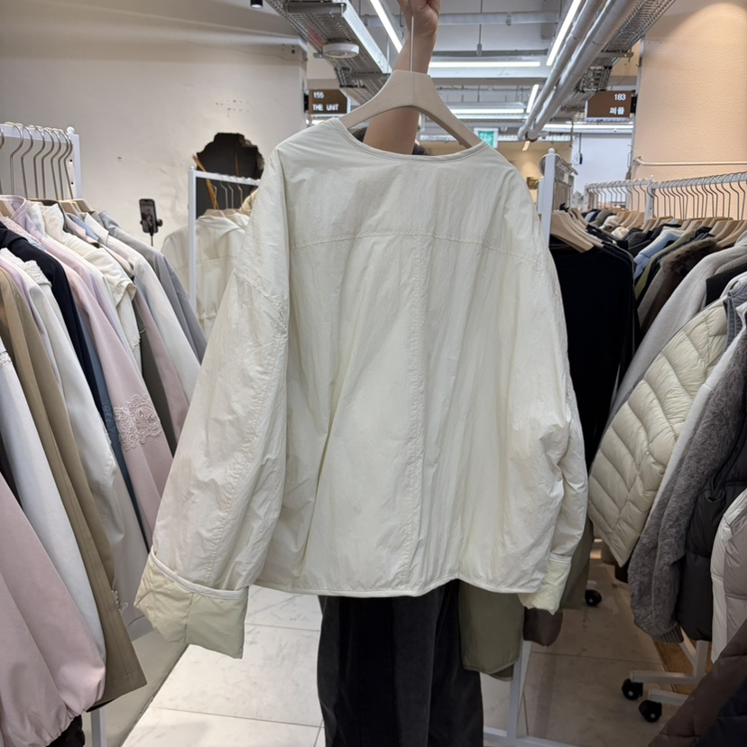 SIMPLE PARK/WMSTORY韓國直郵女裝新款熱賣短款羽絨服撞色絎縫絨WMSTORY/SIMPLE PARK短款羽絨服
