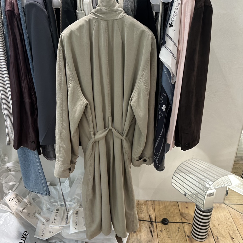 CREAM VILLA東大門實拍女士新品真品長款風衣含腰帶CREAM VILLA長款風衣