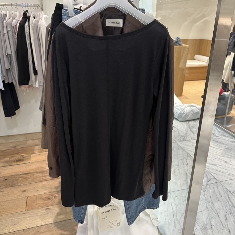 CREAM VILLA東大門代購女裝新品人氣長袖T恤不含內搭紐扣CREAM VILLA長袖T恤