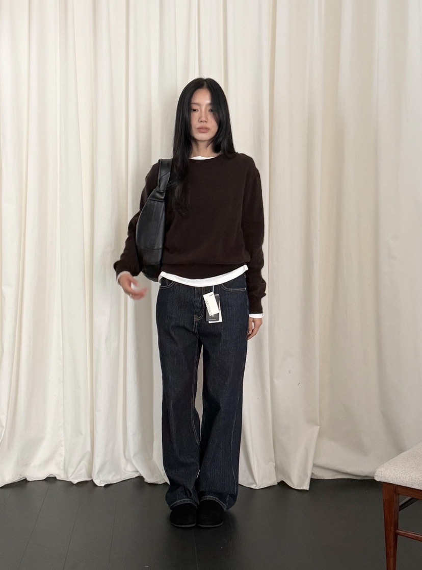 AMY GRACE-A東大門直郵女士新款人氣推薦休閑牛仔褲羅紋AMY GRACE牛仔褲