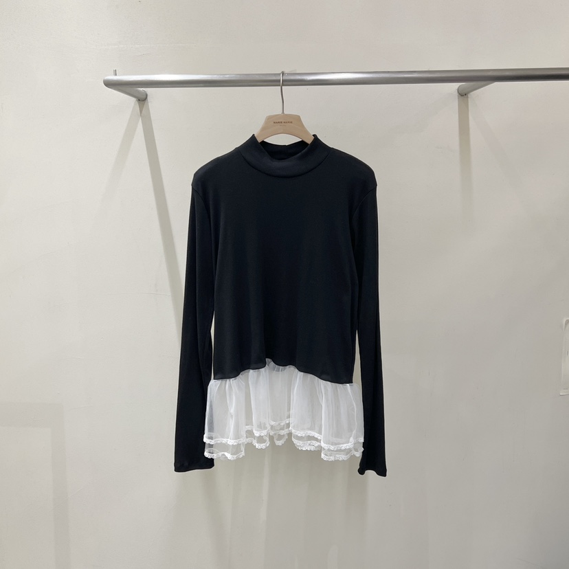 MARIE MARIE東大門直郵女裝新款休閑熱賣長袖T恤網眼羅紋MARIE MARIE長袖T恤圖色2