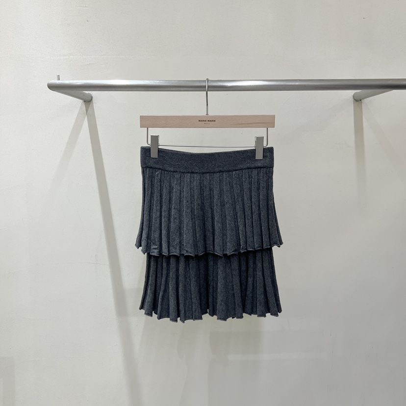 MARIE MARIE韓國直郵女裝新款推薦真品休閑時尚短裙褶裥MARIE MARIE短裙圖色2墨色
