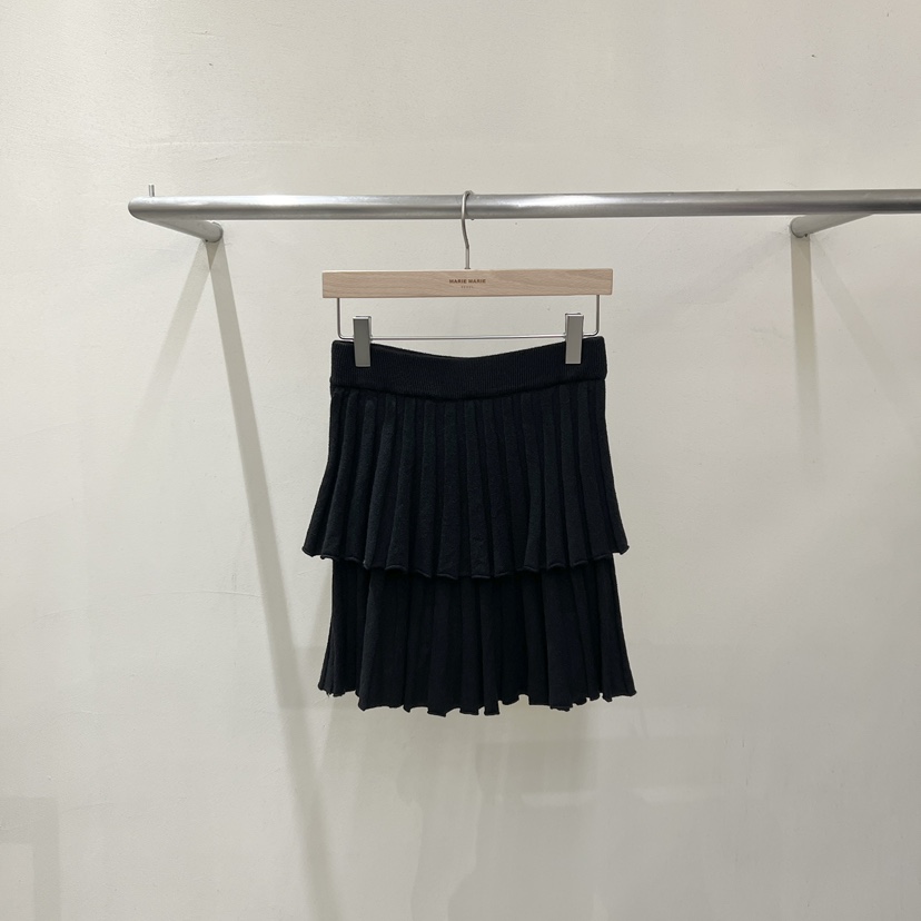 MARIE MARIE韓國直郵女裝新款推薦真品休閑時尚短裙褶裥MARIE MARIE短裙圖色3黑色