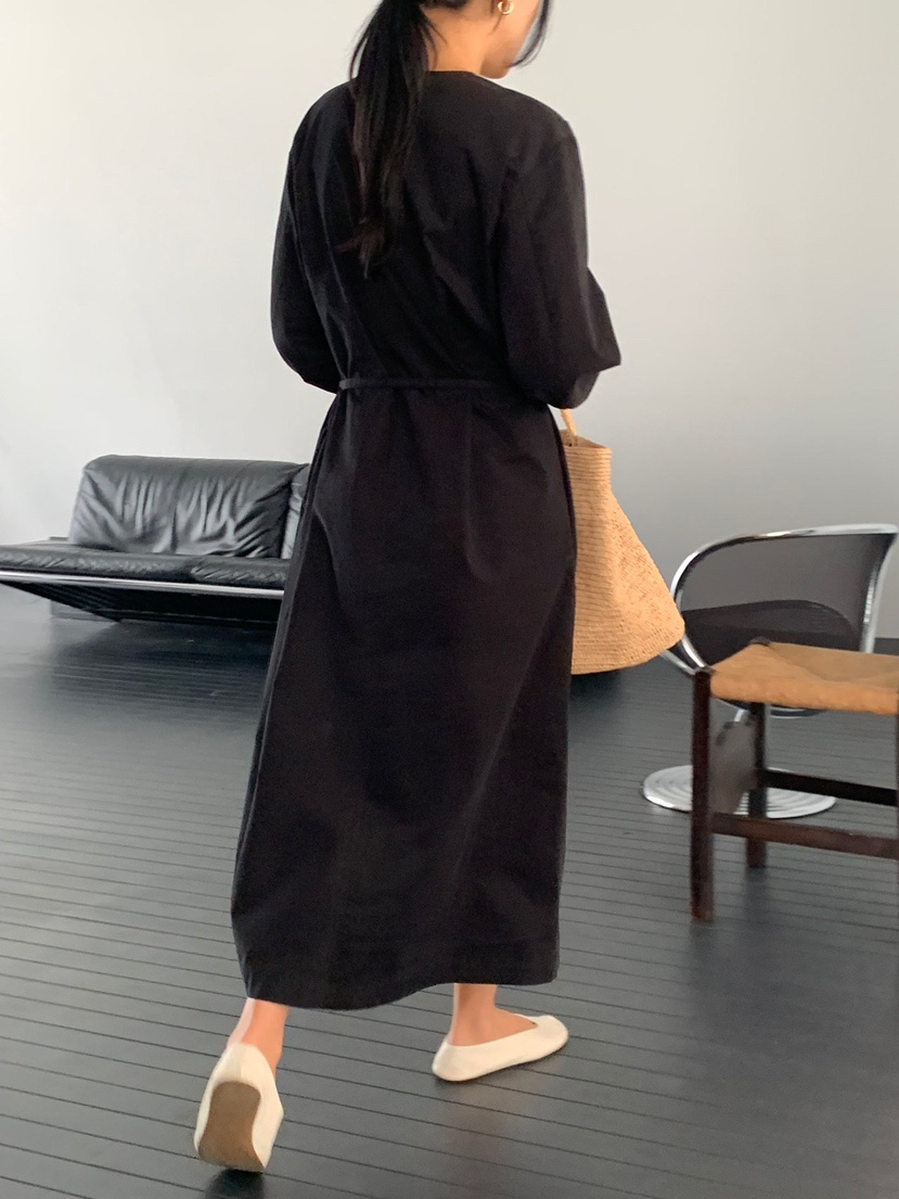 REGULARLY/PLACOR東大門直郵女裝新款時尚連衣裙含腰繩V領REGULARLY/PLACOR連衣裙
