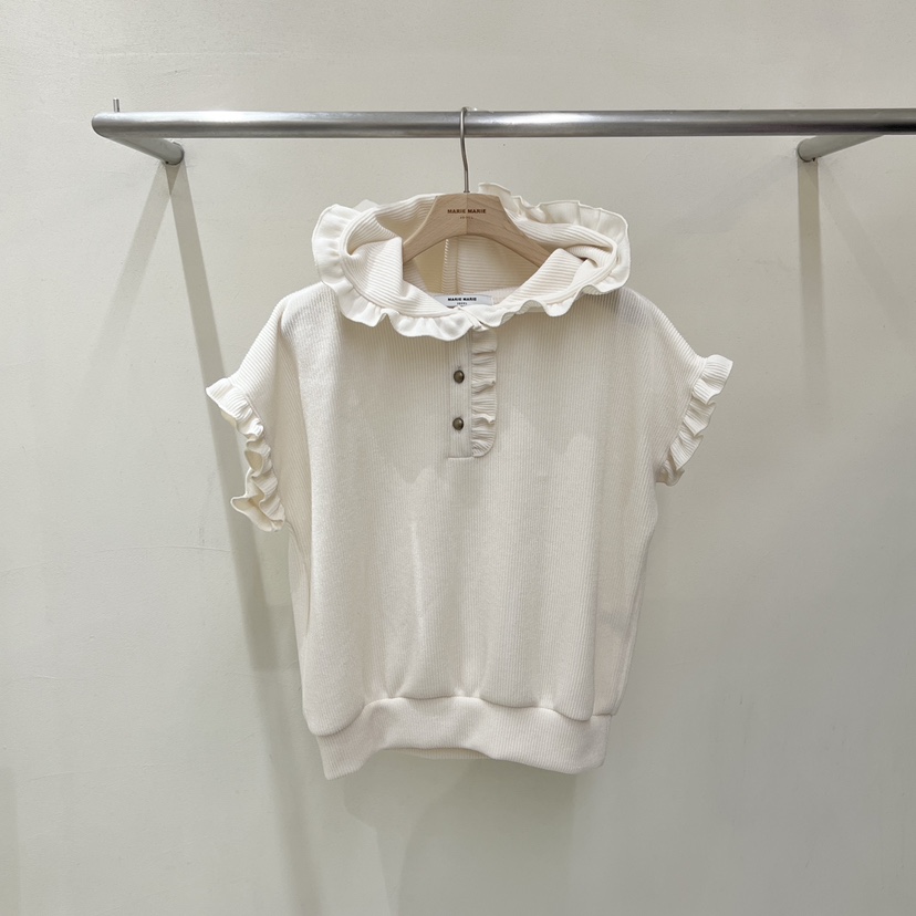 MARIE MARIE韓國代購女裝新款休閑人氣熱賣時尚推薦T恤羅紋MARIE MARIET恤圖色1