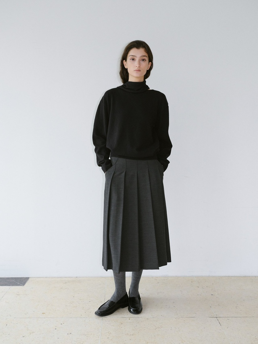 REGULARLY/PLACOR韓國直郵女士新品人氣長裙羊毛口袋褶裥REGULARLY/PLACOR長裙