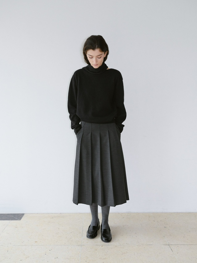 REGULARLY/PLACOR韓國直郵女士新品人氣長裙羊毛口袋褶裥REGULARLY/PLACOR長裙