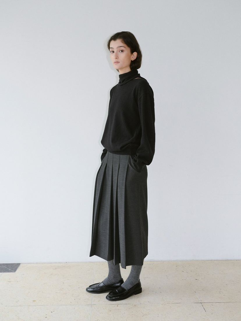 REGULARLY/PLACOR韓國直郵女士新品人氣長裙羊毛口袋褶裥REGULARLY/PLACOR長裙