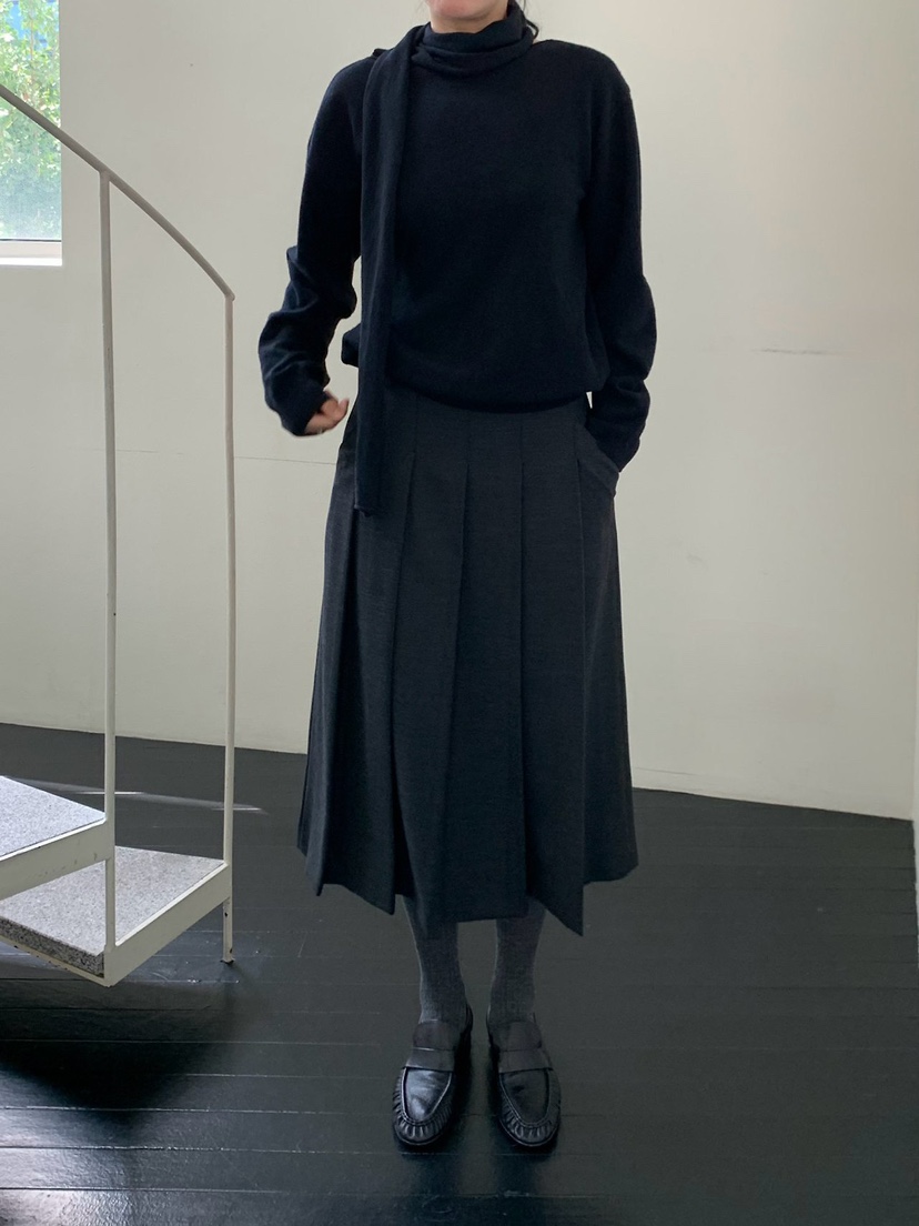 REGULARLY/PLACOR韓國直郵女士新品人氣長裙羊毛口袋褶裥REGULARLY/PLACOR長裙