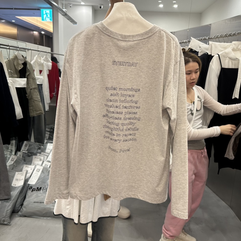 PAVEL韓國直郵女裝新款熱賣時尚休閑推薦真品人氣長袖T恤PAVEL長袖T恤