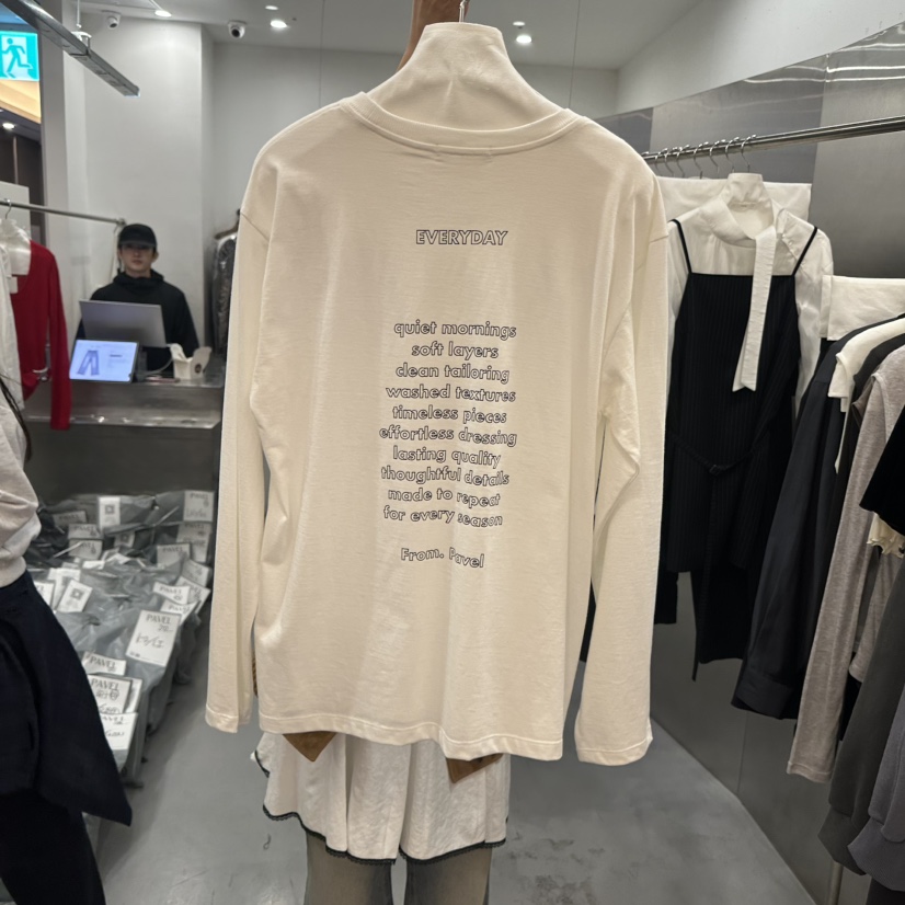 PAVEL韓國直郵女裝新款熱賣時尚休閑推薦真品人氣長袖T恤PAVEL長袖T恤