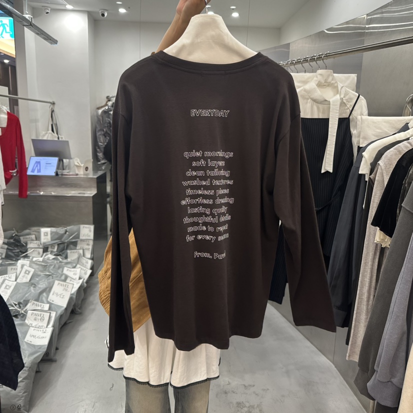 PAVEL韓國直郵女裝新款熱賣時尚休閑推薦真品人氣長袖T恤PAVEL長袖T恤