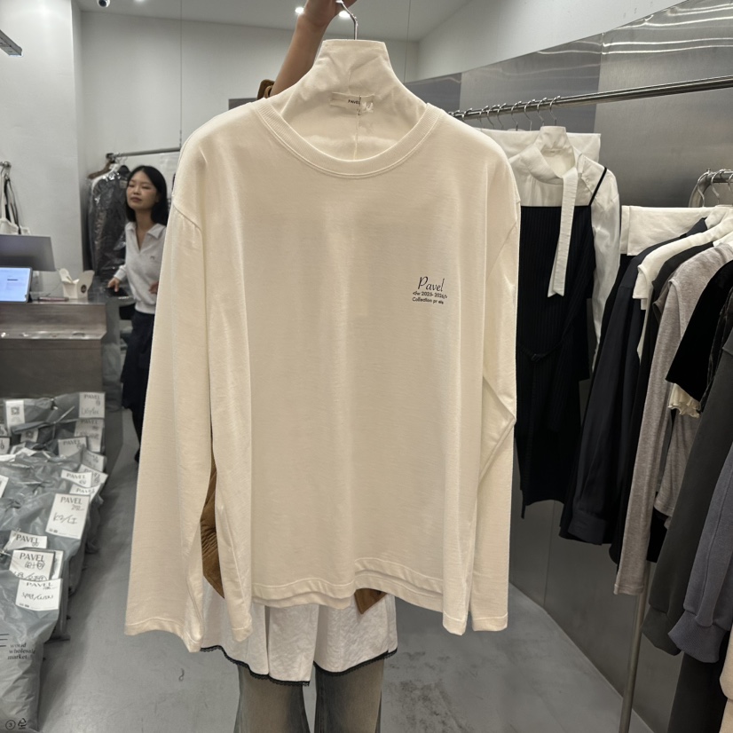 PAVEL韓國直郵女裝新款熱賣時尚休閑推薦真品人氣長袖T恤PAVEL長袖T恤圖色3白色