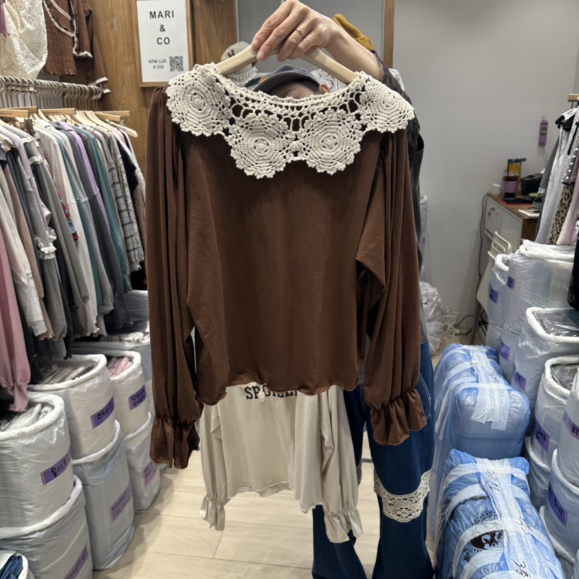MARI CO東大門實拍女裝新品熱賣時尚人氣推薦休閑長袖T恤MARI CO長袖T恤