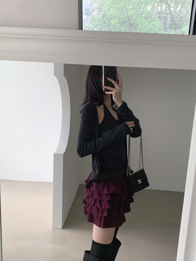 VERANDA東大門直郵女裝新品真品熱賣推薦時尚短裙不含腰帶VERANDA短裙