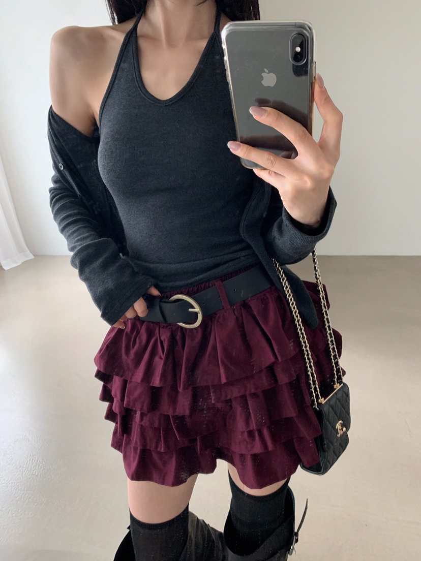 VERANDA東大門直郵女裝新品真品熱賣推薦時尚短裙不含腰帶VERANDA短裙
