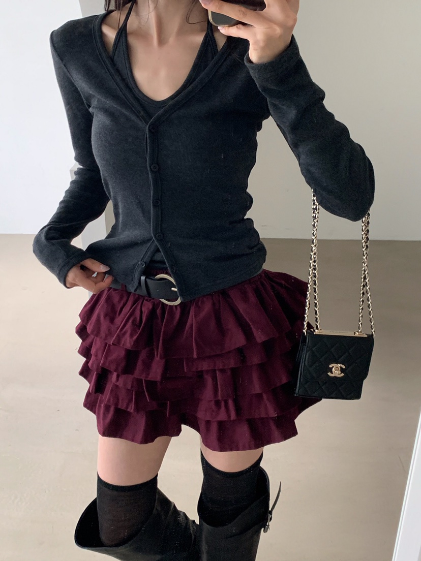 VERANDA東大門直郵女裝新品真品熱賣推薦時尚短裙不含腰帶VERANDA短裙