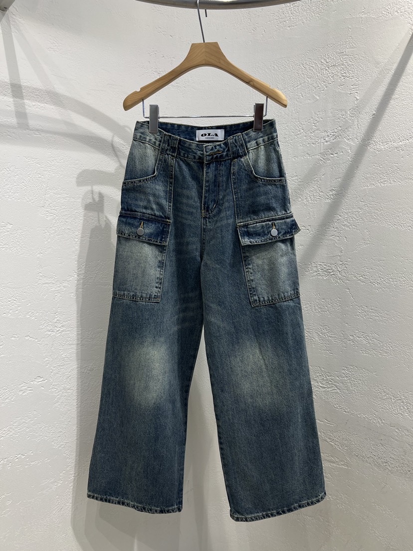 OLA東大門代購女裝新品真品休閑時尚推薦人氣熱賣牛仔褲口袋mellor/OLA牛仔褲圖色1