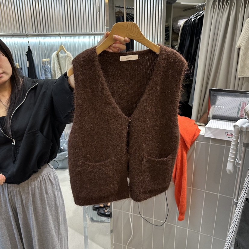 ALEGRE韓國直郵女裝新品時尚真品熱賣推薦人氣休閑馬甲口袋ALEGRE馬甲圖色2