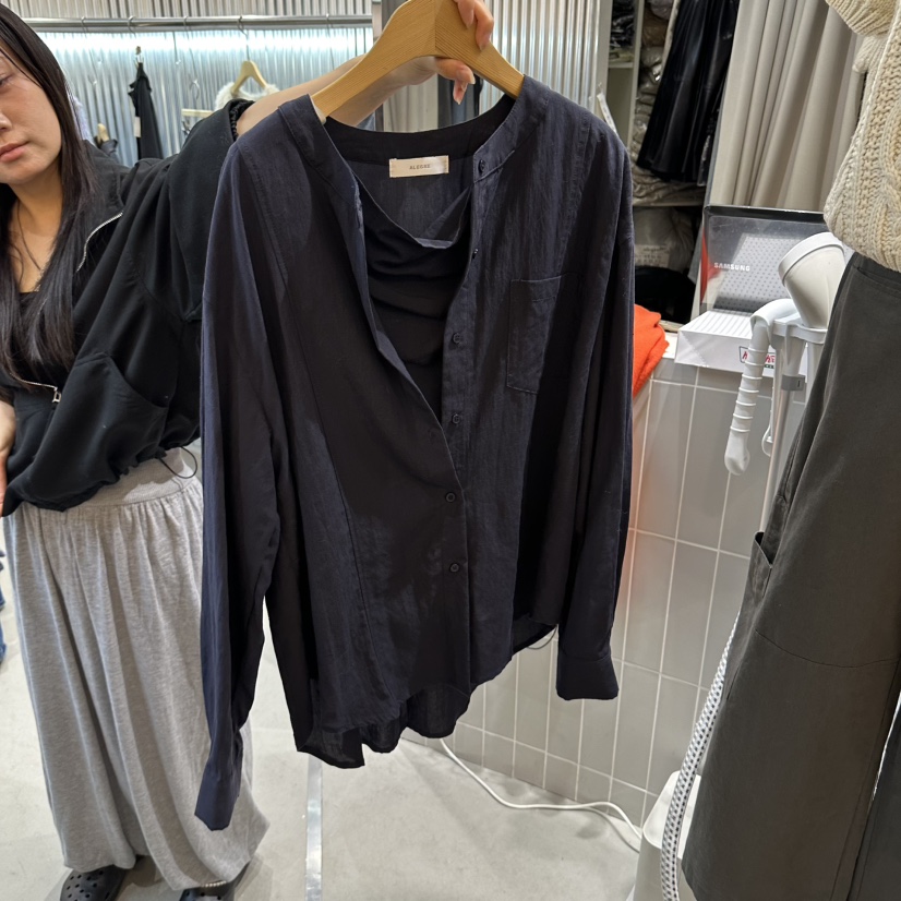 ALEGRE韓國代購女裝新品人氣真品休閑熱賣時尚襯衫蕾絲衫ALEGRE襯衫/蕾絲衫圖色2