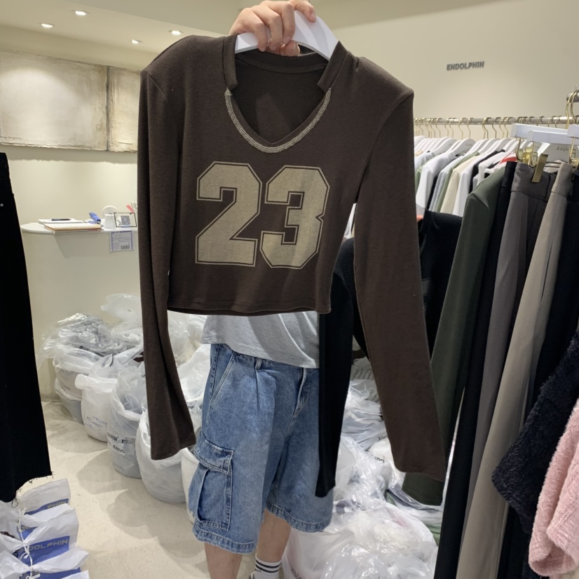 ENDOLPHIN東大門實拍女裝新款休閑人氣時尚真品熱賣長袖T恤ENDOLPHIN長袖T恤圖色3棕色