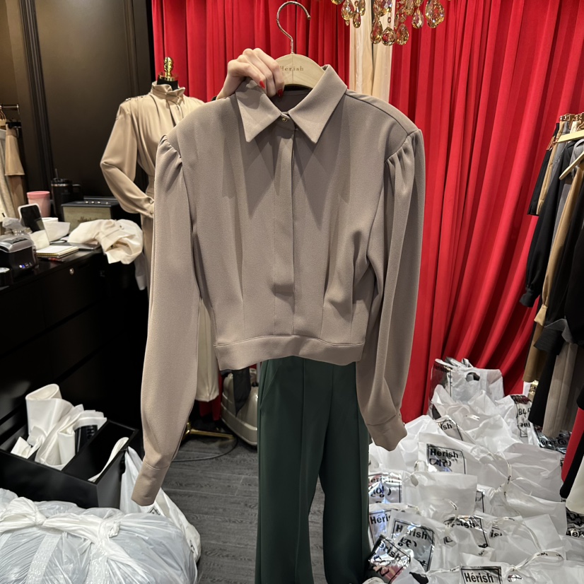 HERISH-HAUTE韓國代購女裝新品推薦真品熱賣休閑襯衫蕾絲衫Herish-Haute襯衫/蕾絲衫圖色2