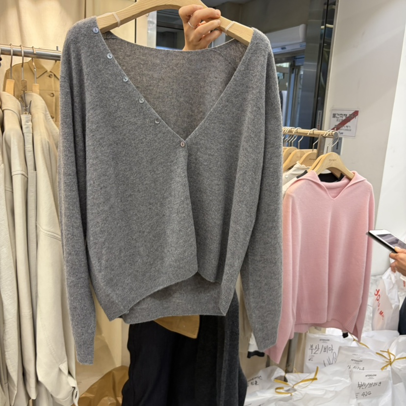 AFTERGLOW東大門代購女裝新品時尚真品推薦針織衫不含內搭AFTERGLOW針織衫圖色3灰