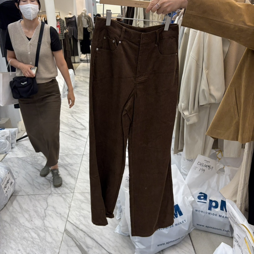 AFTERGLOW東大門實拍女裝新款真品推薦熱賣人氣休閑褲燈芯絨AFTERGLOW休閑褲圖色2棕色