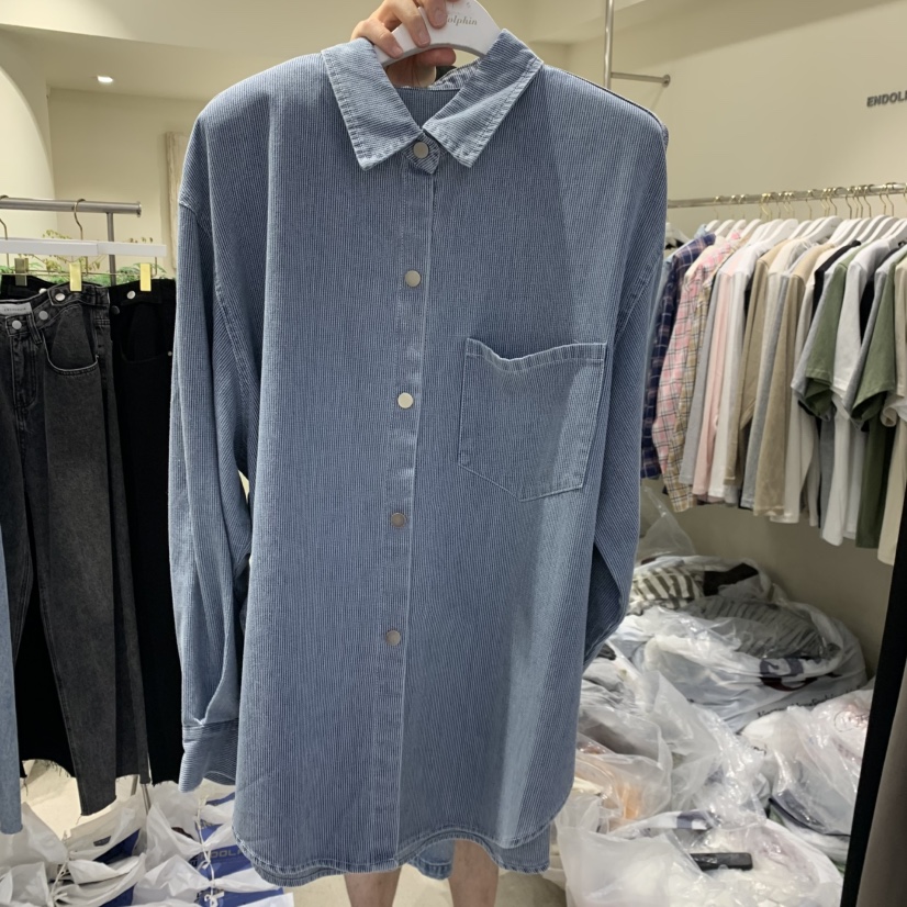 ENDOLPHIN韓國直郵女士新品時尚推薦真品人氣熱賣襯衫蕾絲衫ENDOLPHIN襯衫/蕾絲衫圖色2深藍色