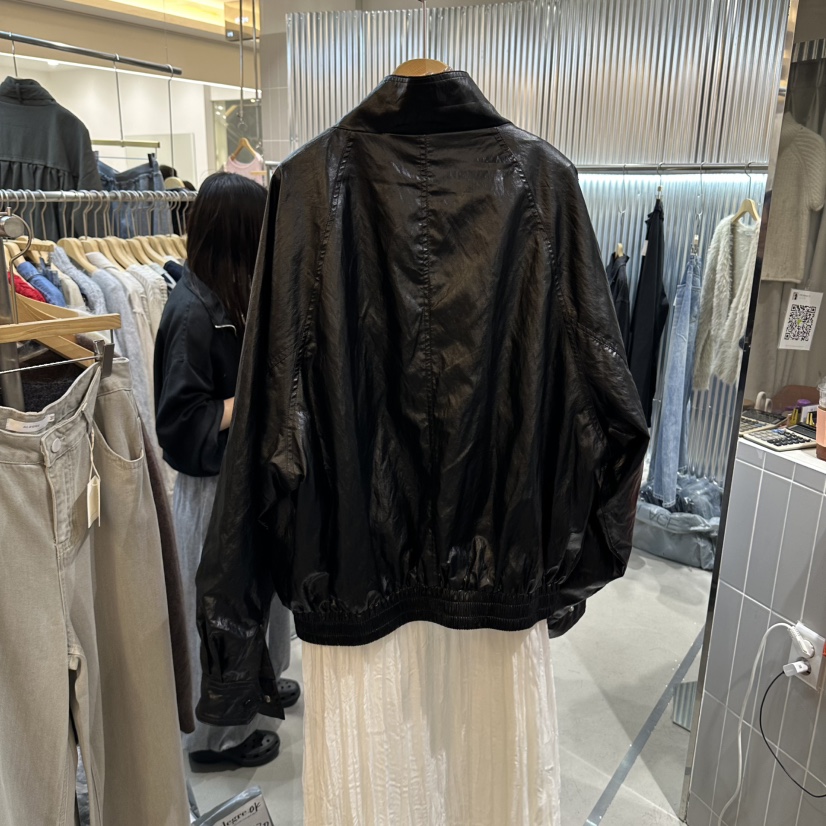 ALEGRE韓國代購女士新品時尚推薦人氣休閑真品皮衣水洗復古ALEGRE皮衣