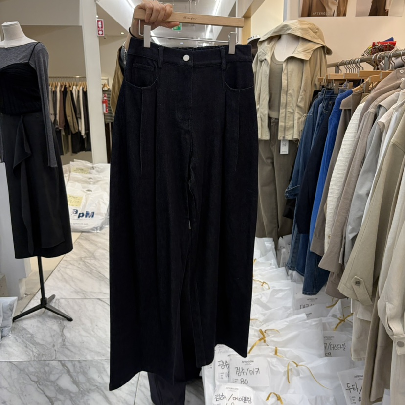 AFTERGLOW韓國代購女士新品休閑人氣熱賣時尚真品休閑褲腰帶AFTERGLOW休閑褲圖色1深藍色