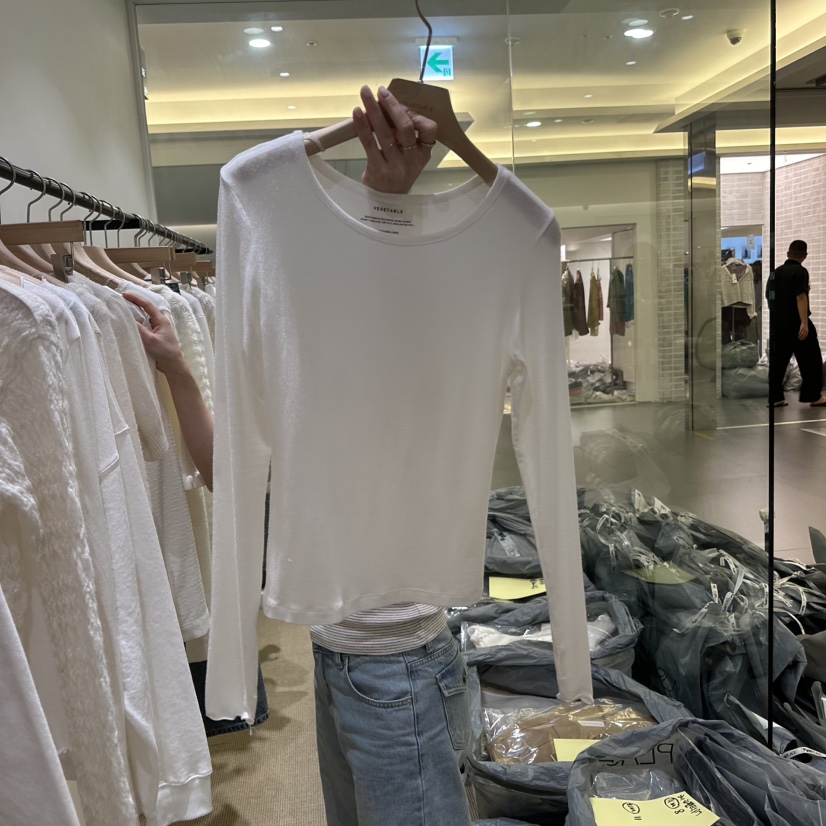 VEGETABLE韓國直郵女裝新品推薦時尚休閑人氣熱賣長袖T恤VEGETABLE長袖T恤圖色1白色