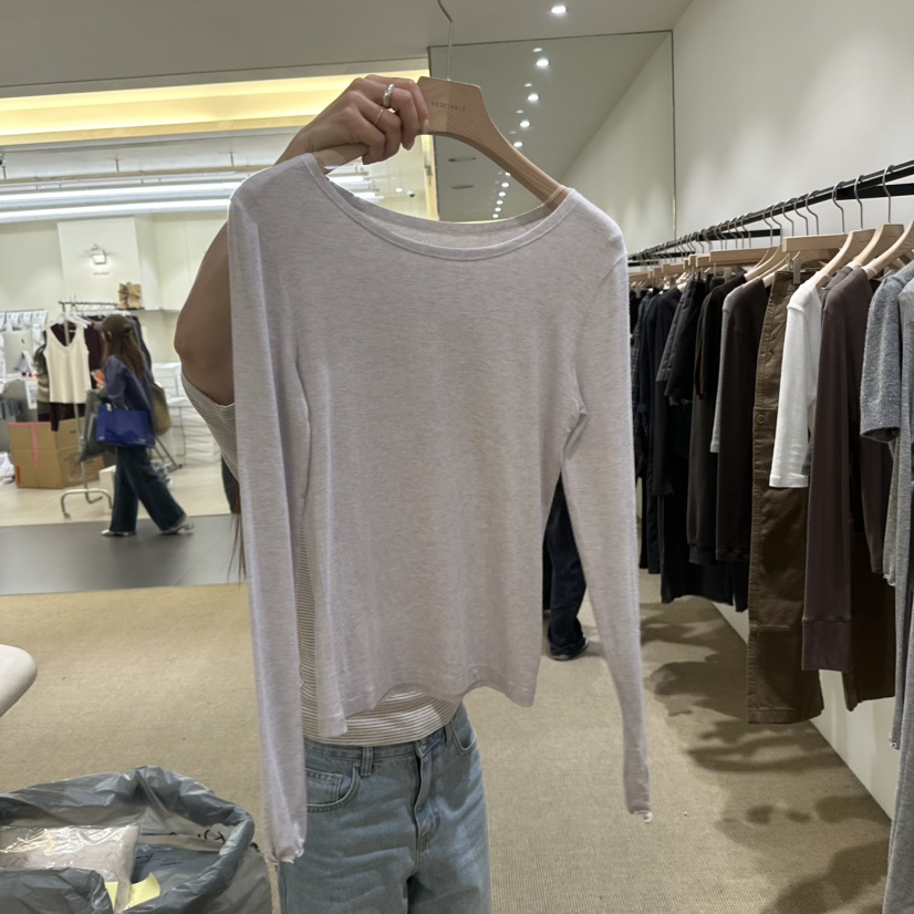 VEGETABLE韓國直郵女裝新品推薦時尚休閑人氣熱賣長袖T恤VEGETABLE長袖T恤圖色2燕麥