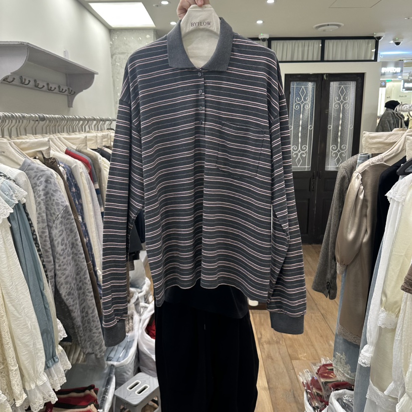 BY FLOW東大門實拍女裝新品推薦熱賣人氣真品休閑長袖T恤BY FLOW長袖T恤圖色1