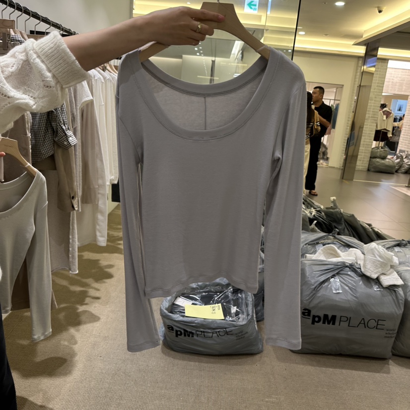 VEGETABLE東大門實拍女士新品推薦休閑真品時尚熱賣長袖T恤VEGETABLE長袖T恤圖色2灰色