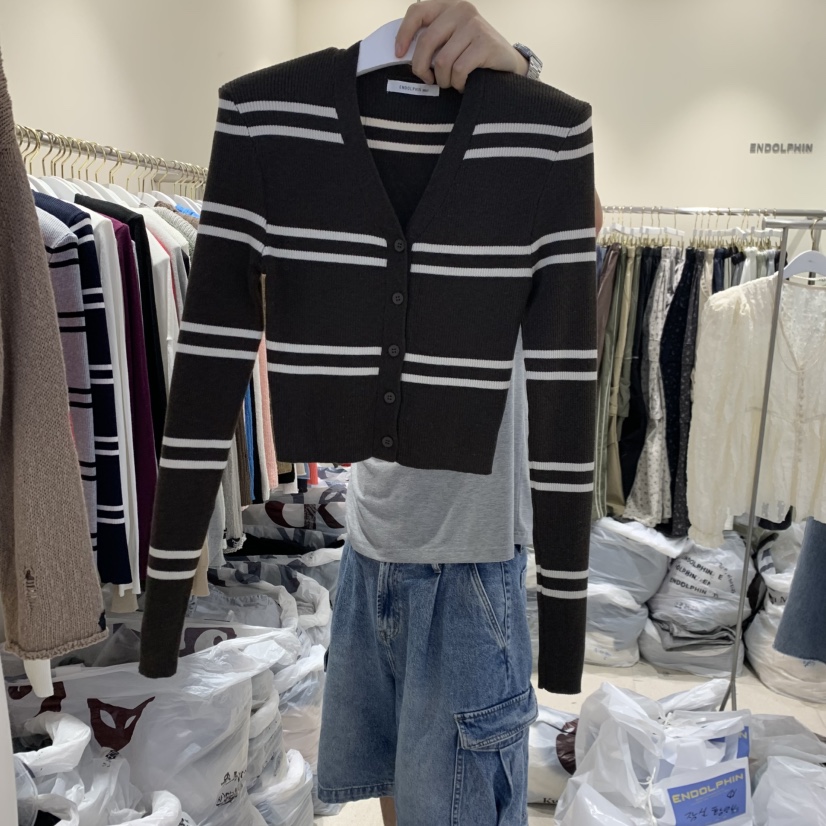 ENDOLPHIN東大門代購女裝新款人氣熱賣時尚真品開衫開襟衫ENDOLPHIN開衫圖色3棕色