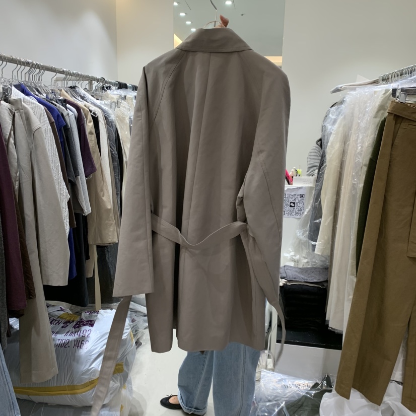 THE REST東大門實拍女士新品人氣真品熱賣推薦長款風衣含繩THE REST/UNNOEUD長款風衣