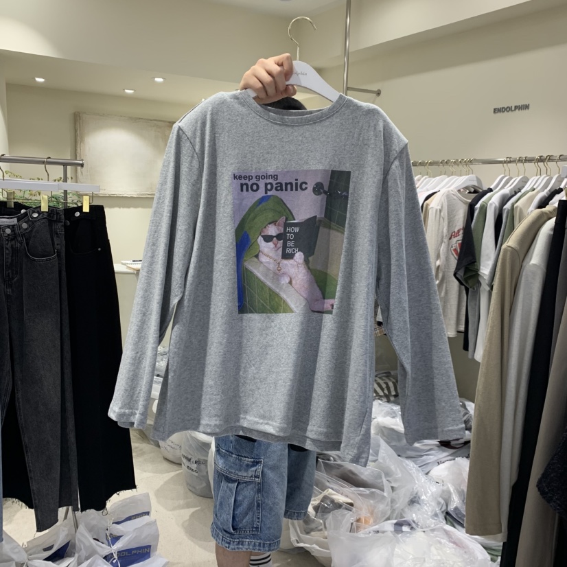 ENDOLPHIN韓國代購女士新品休閑推薦時尚熱賣人氣長袖T恤ENDOLPHIN長袖T恤圖色2