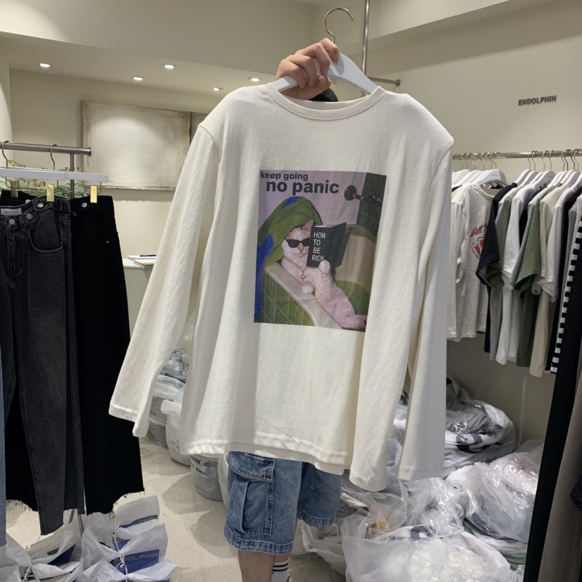 ENDOLPHIN韓國代購女士新品休閑推薦時尚熱賣人氣長袖T恤ENDOLPHIN長袖T恤圖色3