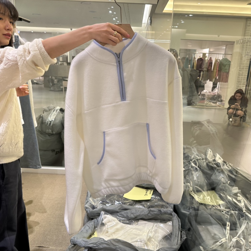 VEGETABLE韓國直郵女士新品熱賣人氣休閑推薦時尚衛衣拉鏈絨VEGETABLE衛衣圖色2