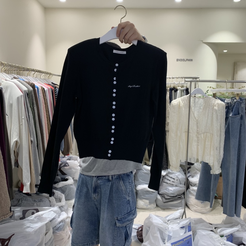 ENDOLPHIN韓國代購女裝新品熱賣人氣真品推薦時尚休閑開衫ENDOLPHIN開衫圖色6黑