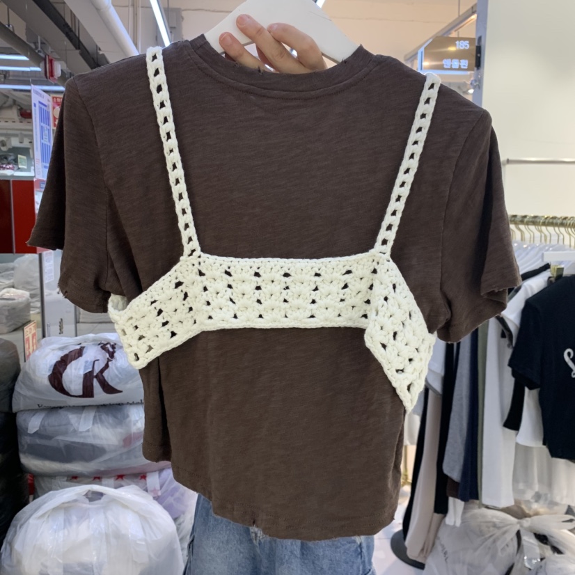 ENDOLPHIN東大門實拍女裝新品休閑吊帶背心不含內搭華夫格ENDOLPHIN吊帶/背心