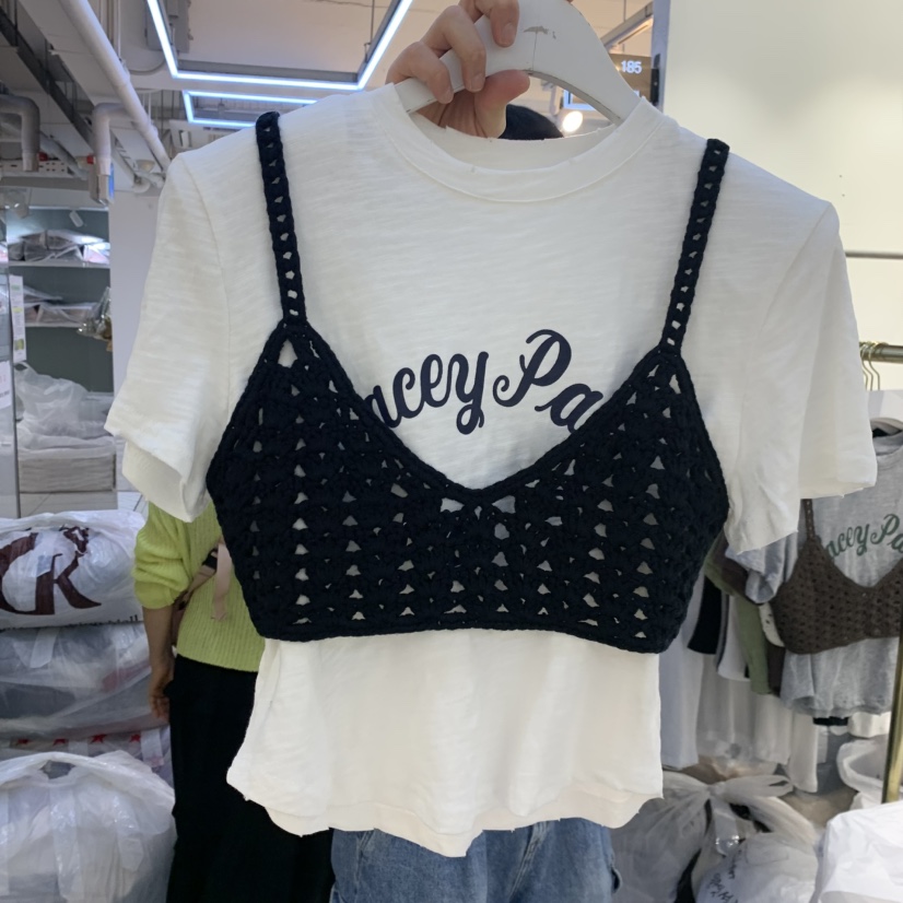 ENDOLPHIN東大門實拍女裝新品休閑吊帶背心不含內搭華夫格ENDOLPHIN吊帶/背心圖色1