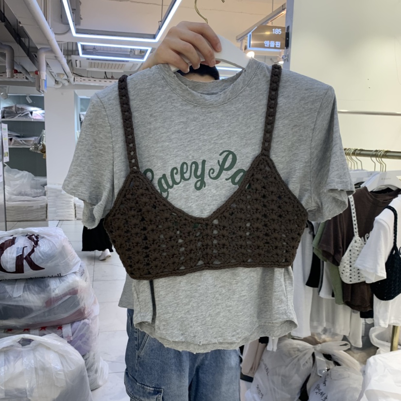 ENDOLPHIN東大門實拍女裝新品休閑吊帶背心不含內搭華夫格ENDOLPHIN吊帶/背心圖色2